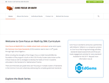 Tablet Screenshot of corefocusonmath.com